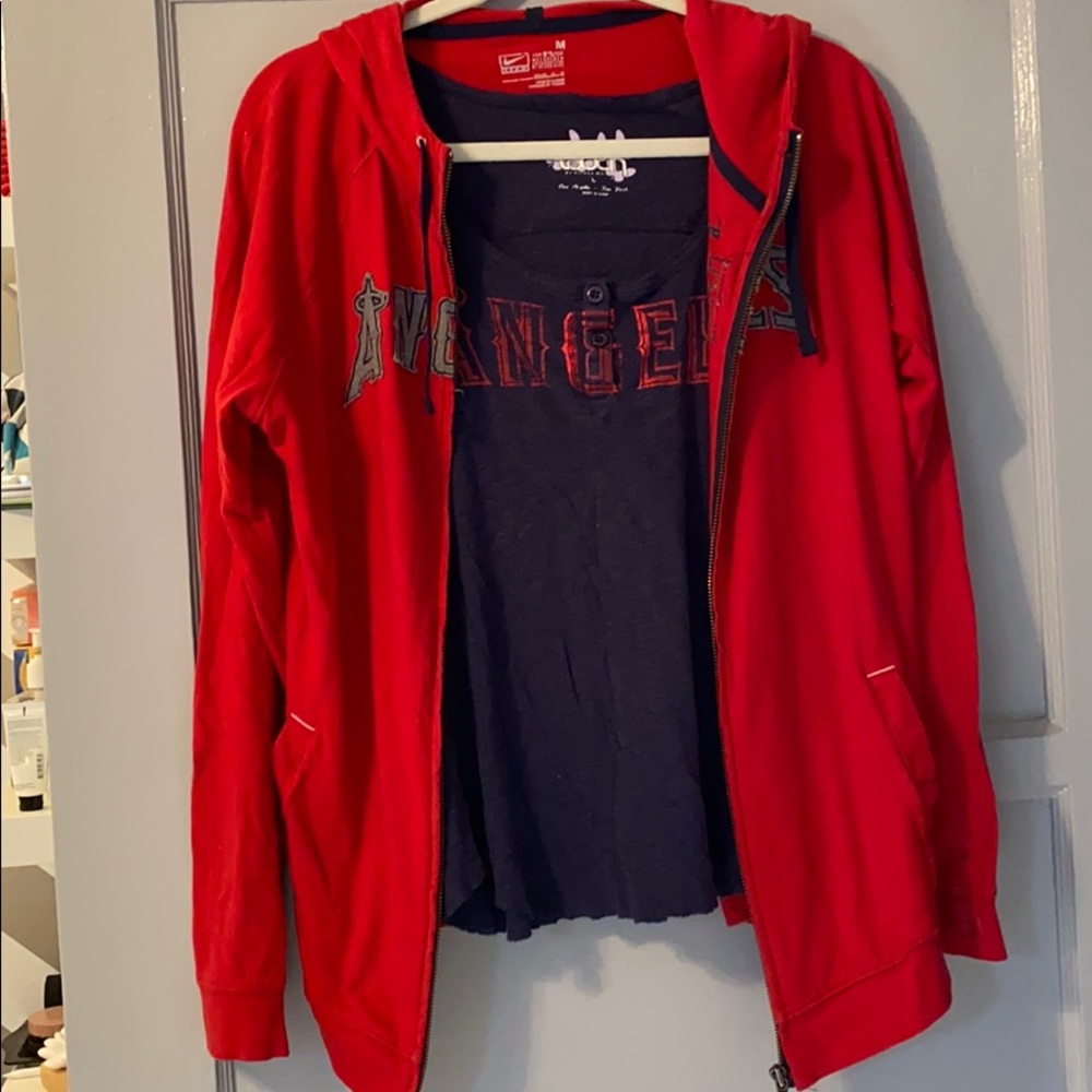 Angels fan trifecta! Hoodie, tank and scarf!